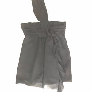 NWOT 100% Silk One Shoulder Ruffle Evening Top M